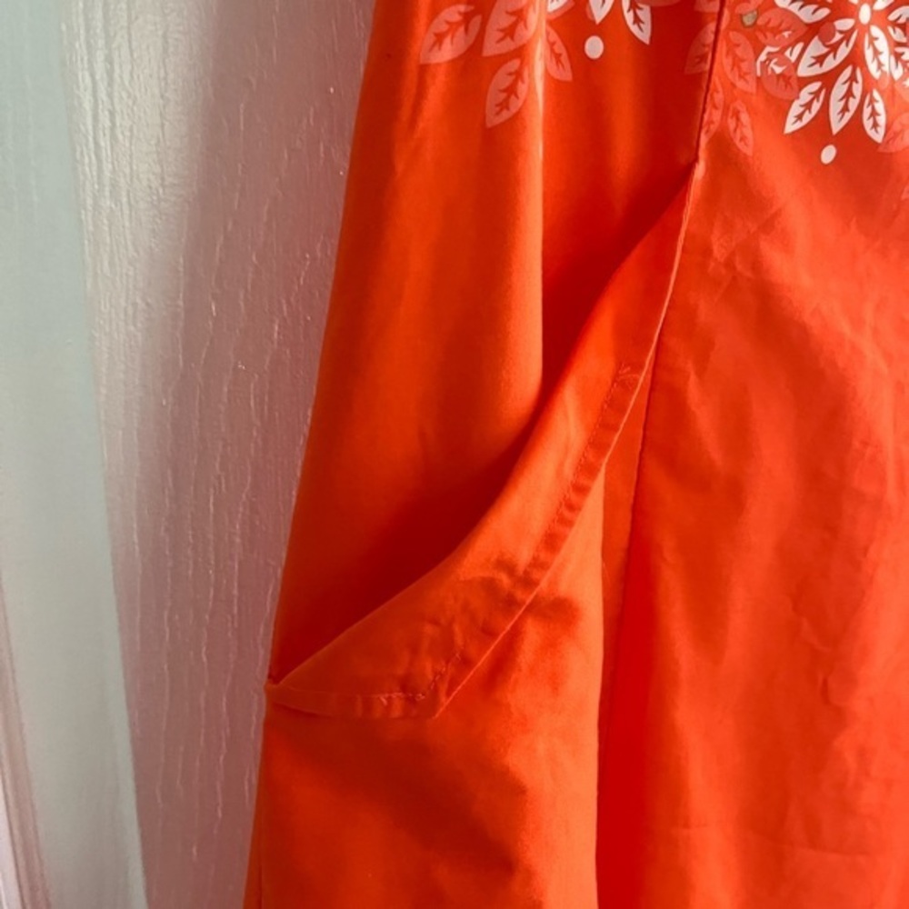 Pendleton Tangerine White Floral Sleeveless‎ A Line Dress Size 10 - Picture 6 of 12